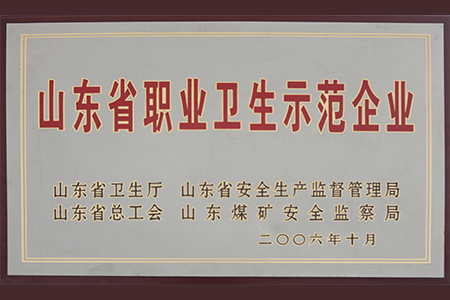 2006年10月山东省职业卫生示范企业